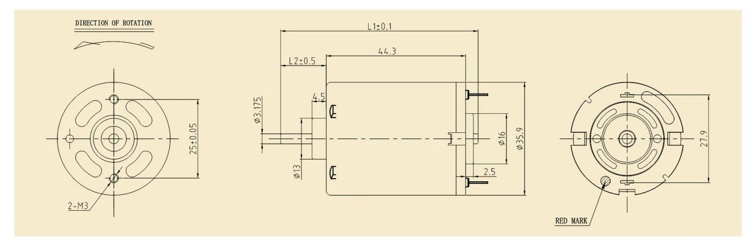 3645SA motor outline